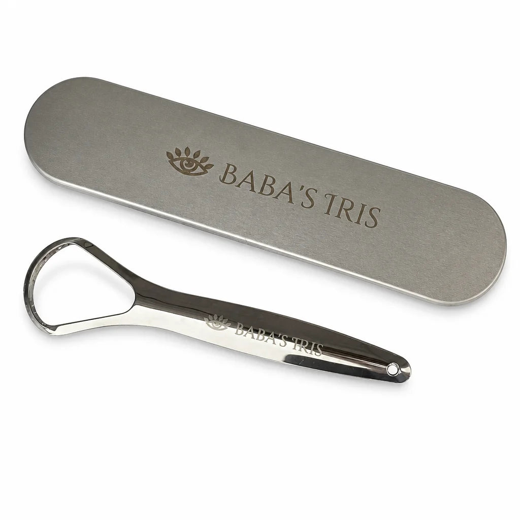 Stainless Steel Tongue Scraper - Pure White Background