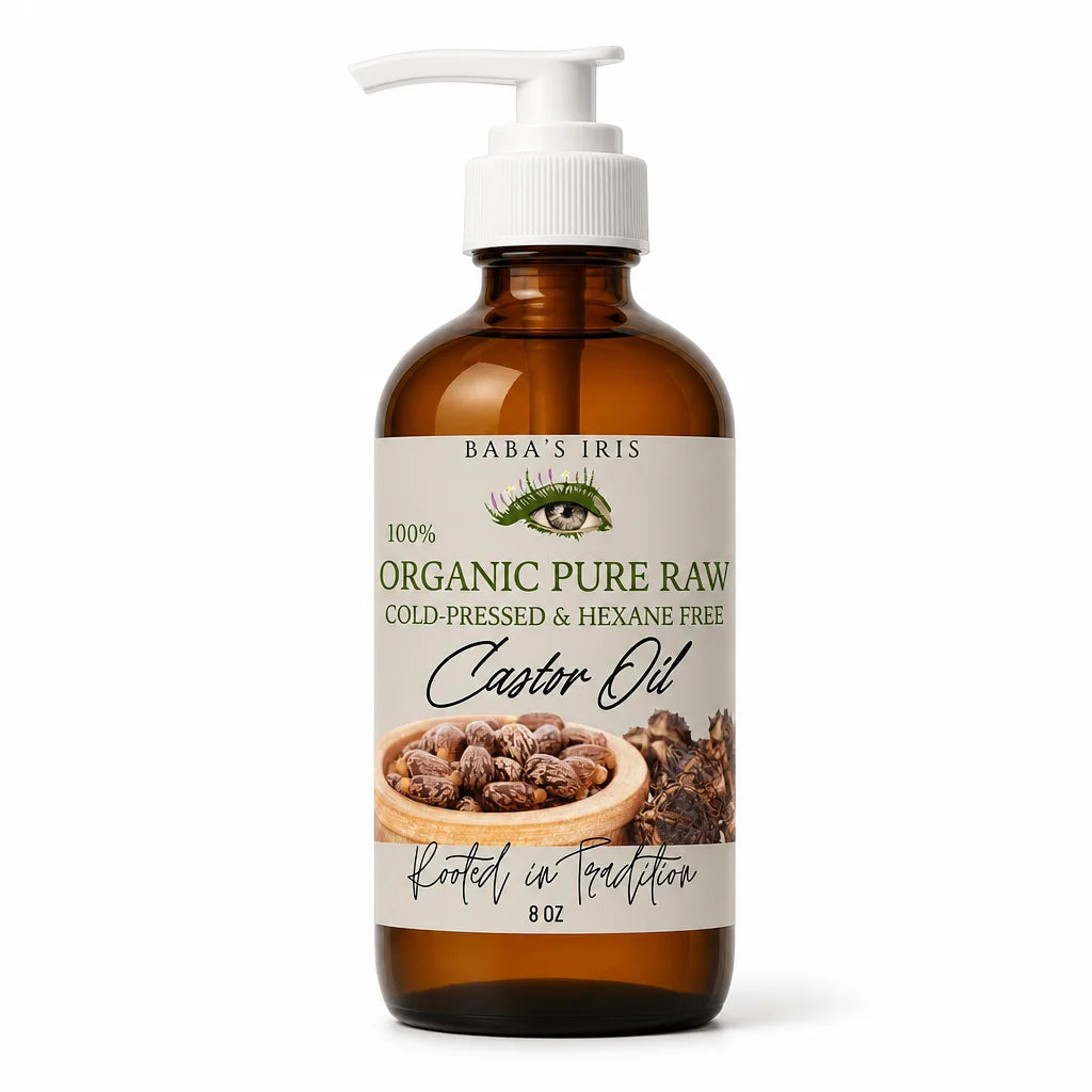 Organic Castor Oil - Pure White Background