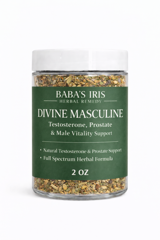 Divine Masculine — Male Vitality, Testosterone & Prostate Support Herbal Tea | Energy, Circulation & Reproductive Balance